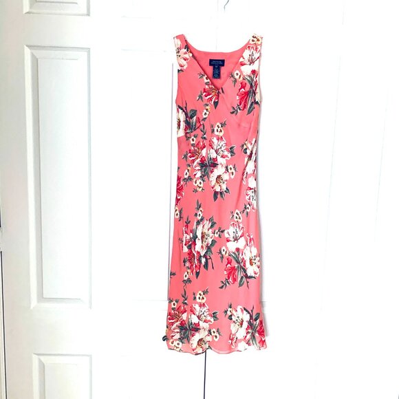 SILK MIDI DRESS Lined Sleeveless JONES NY SIGNATURE PETITE Sz 6 P - Picture 9 of 14